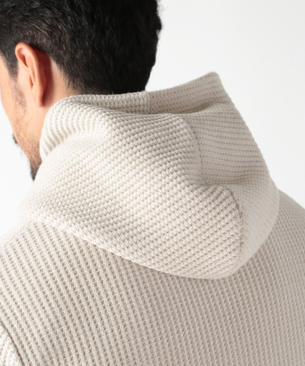 MEN'S BIGI ボリュームネック起毛ワッフルパーカー オフホワイト