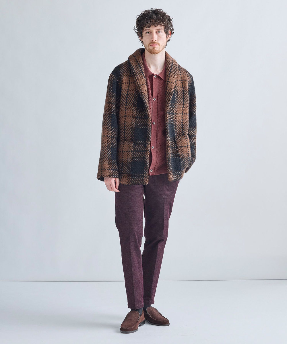 MEN'S BIGI 《John Braniganコラボ》ショールカラーニットジャケット ブラック系その他
