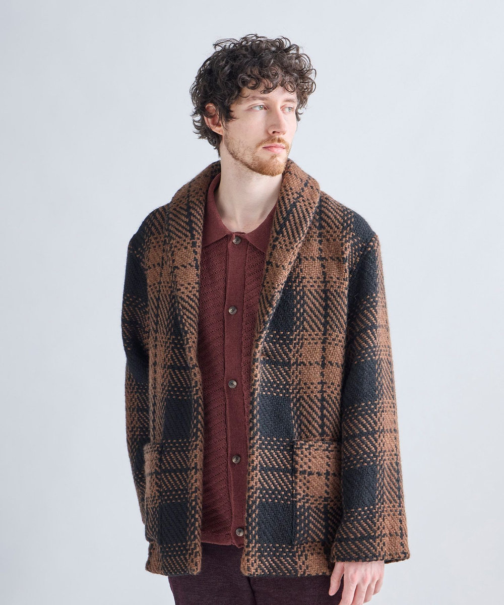 MEN'S BIGI 《John Braniganコラボ》ショールカラーニットジャケット ブラック系その他