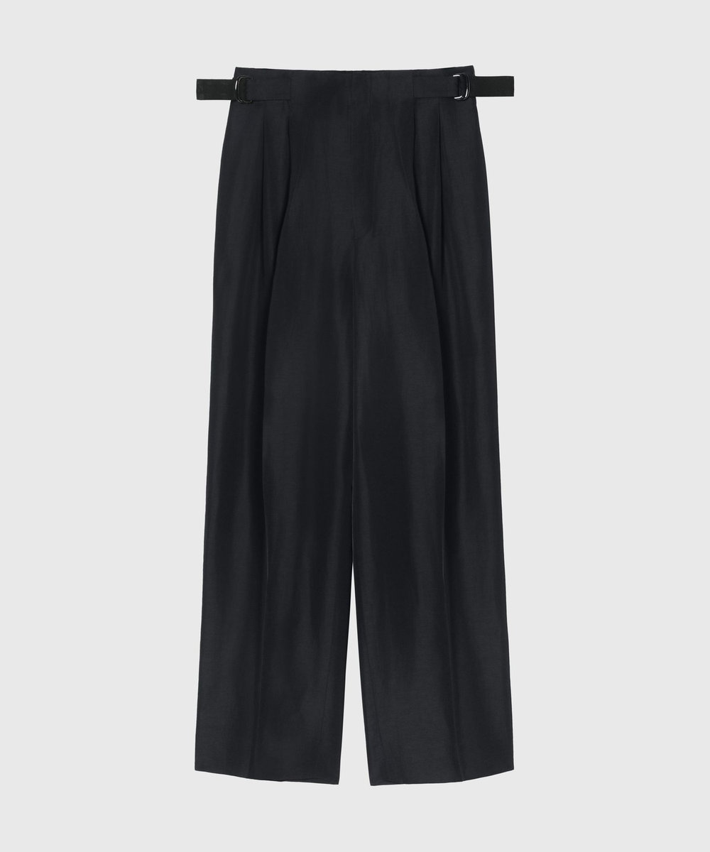 DÉPAREILLÉ TRIACETATE LINEN WAIST BELT PANTS / トリアセテートリネンウエストベルトパンツ ネイビー