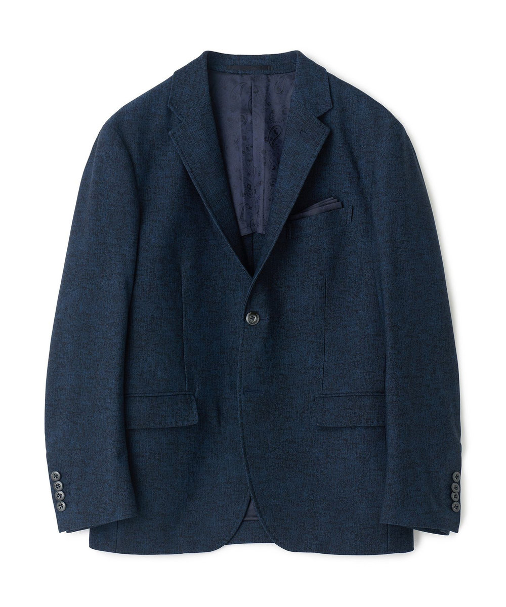 MEN'S BIGI ヒートパフォーマー ツイードプリント ストレッチジャケット［保温/ハイパワー2wayストレッチ］ ネイビー