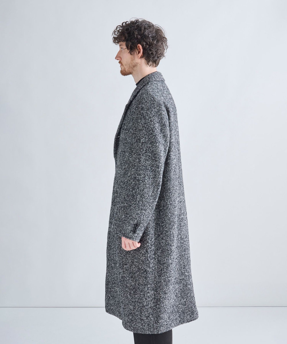 MEN'S BIGI 【BASED ON MEN'S BIGI HERITAGE】ヘリンボーン シングルチェスターコート ブラック系その他