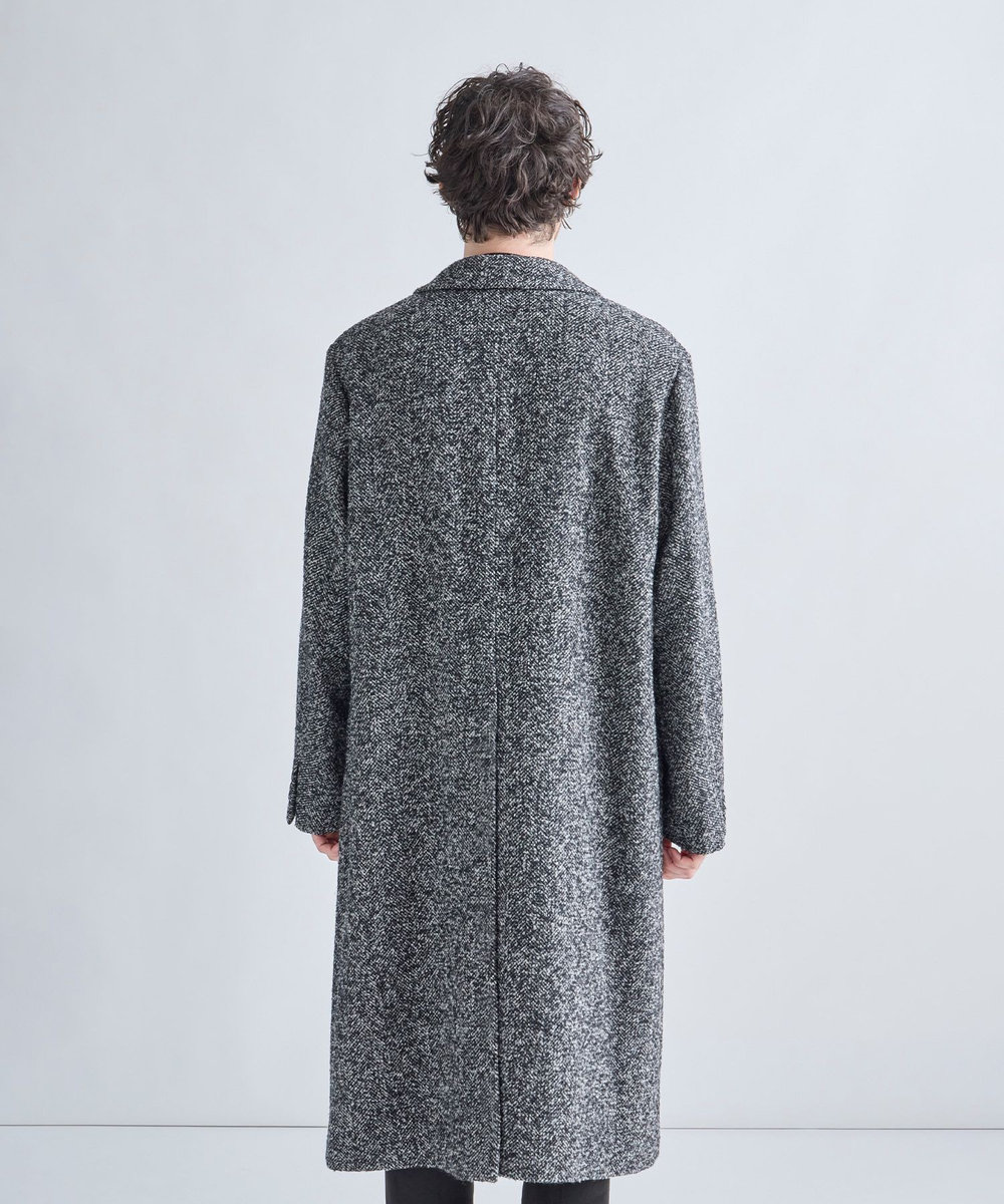 MEN'S BIGI 【BASED ON MEN'S BIGI HERITAGE】ヘリンボーン シングルチェスターコート ブラック系その他