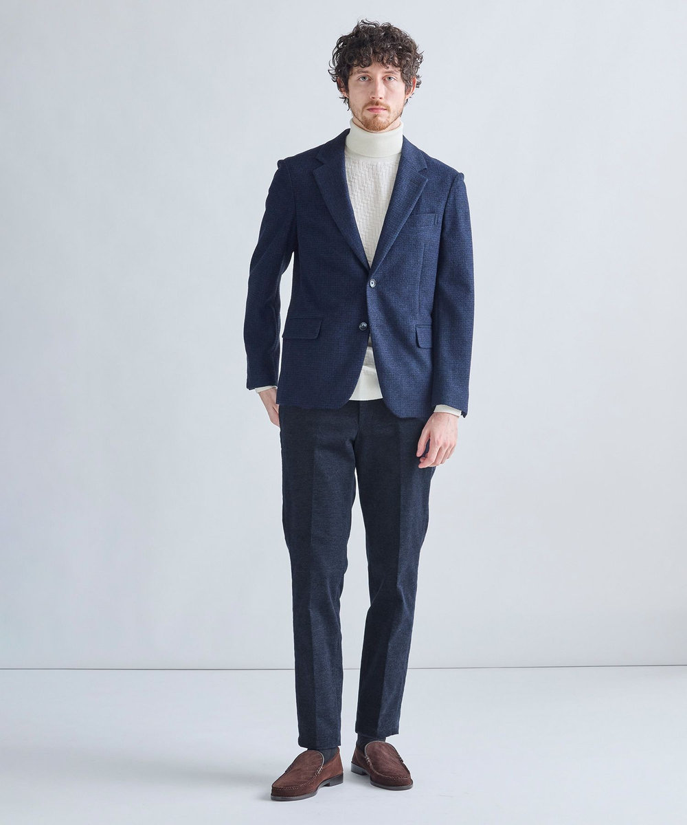 MEN'S BIGI 杢コーデュロイクリースラインパンツ［ストレッチ］ ネイビー