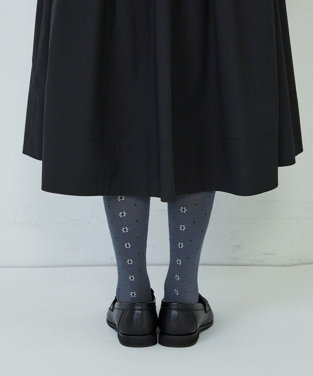 ADIEU TRISTESSE バックフラワードットハイソックス グレー