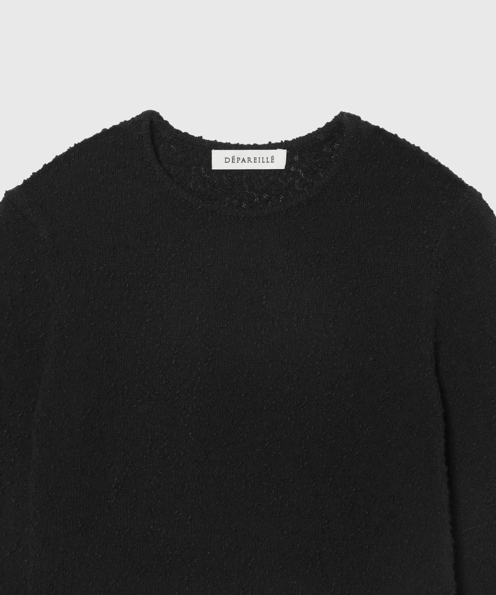 DÉPAREILLÉ SLUB YARN CREW NECK / スラブヤーンクルーネック ブラック