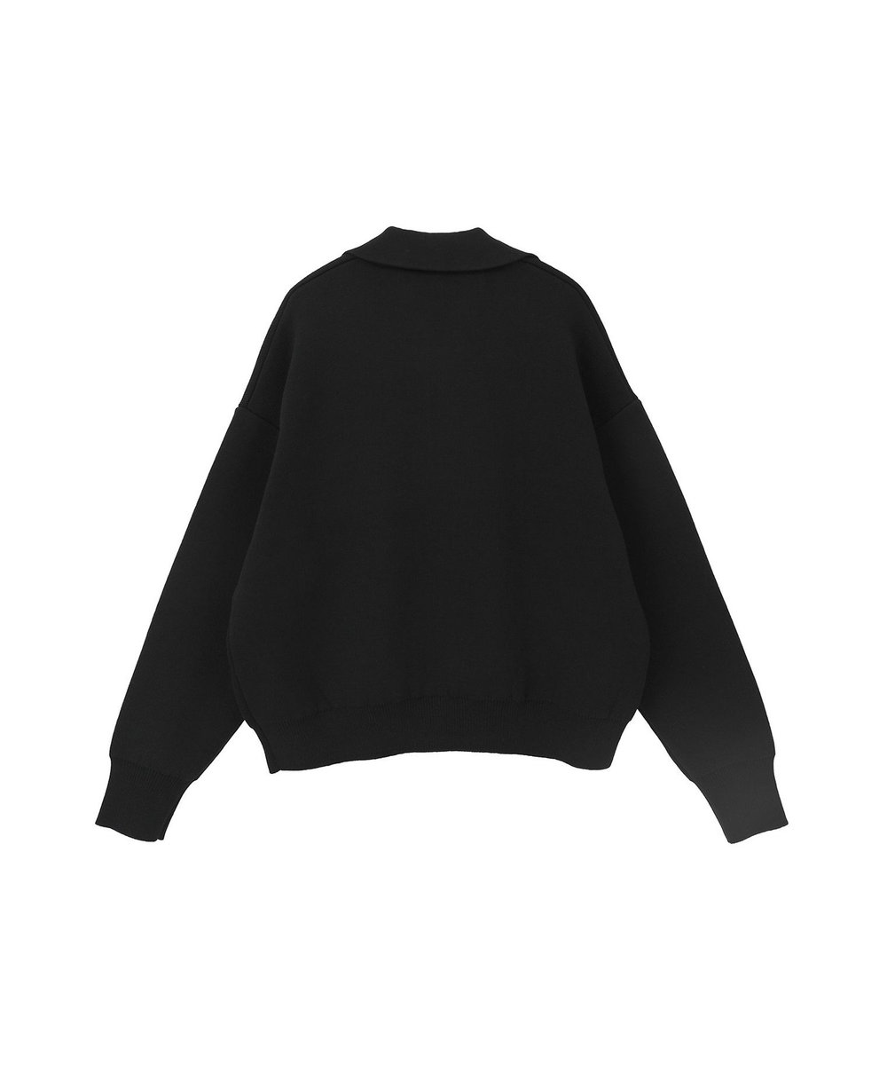 1er Arrondissement レースアップポロニットプルオーバー ネイビー