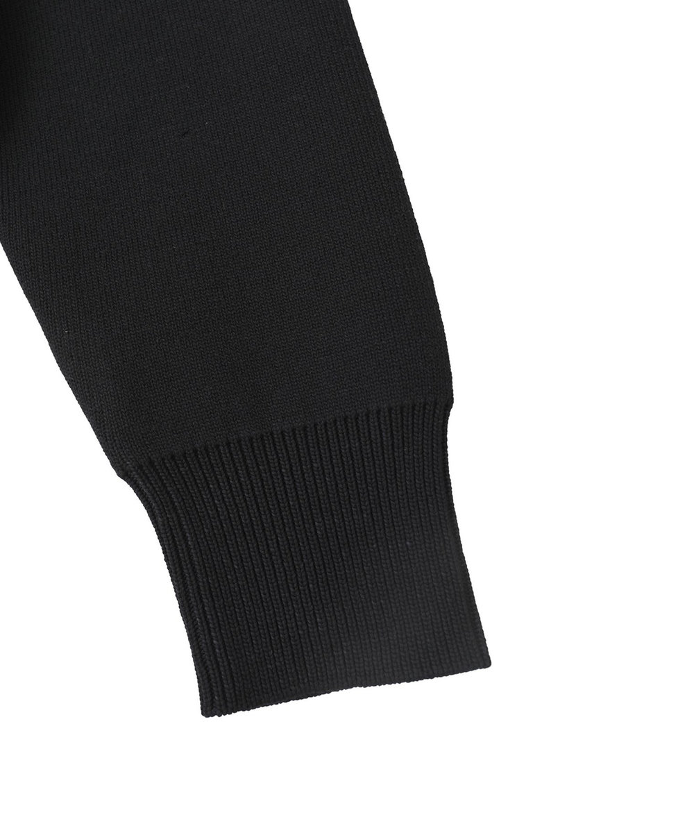 1er Arrondissement レースアップポロニットプルオーバー ネイビー