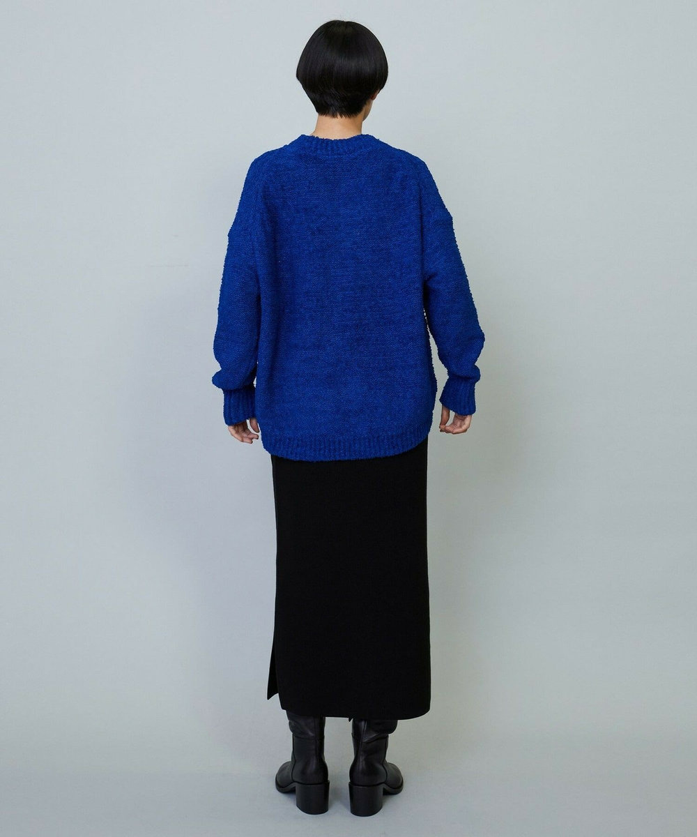 MOGA DALIA Vネックショートニットトップス ブルー