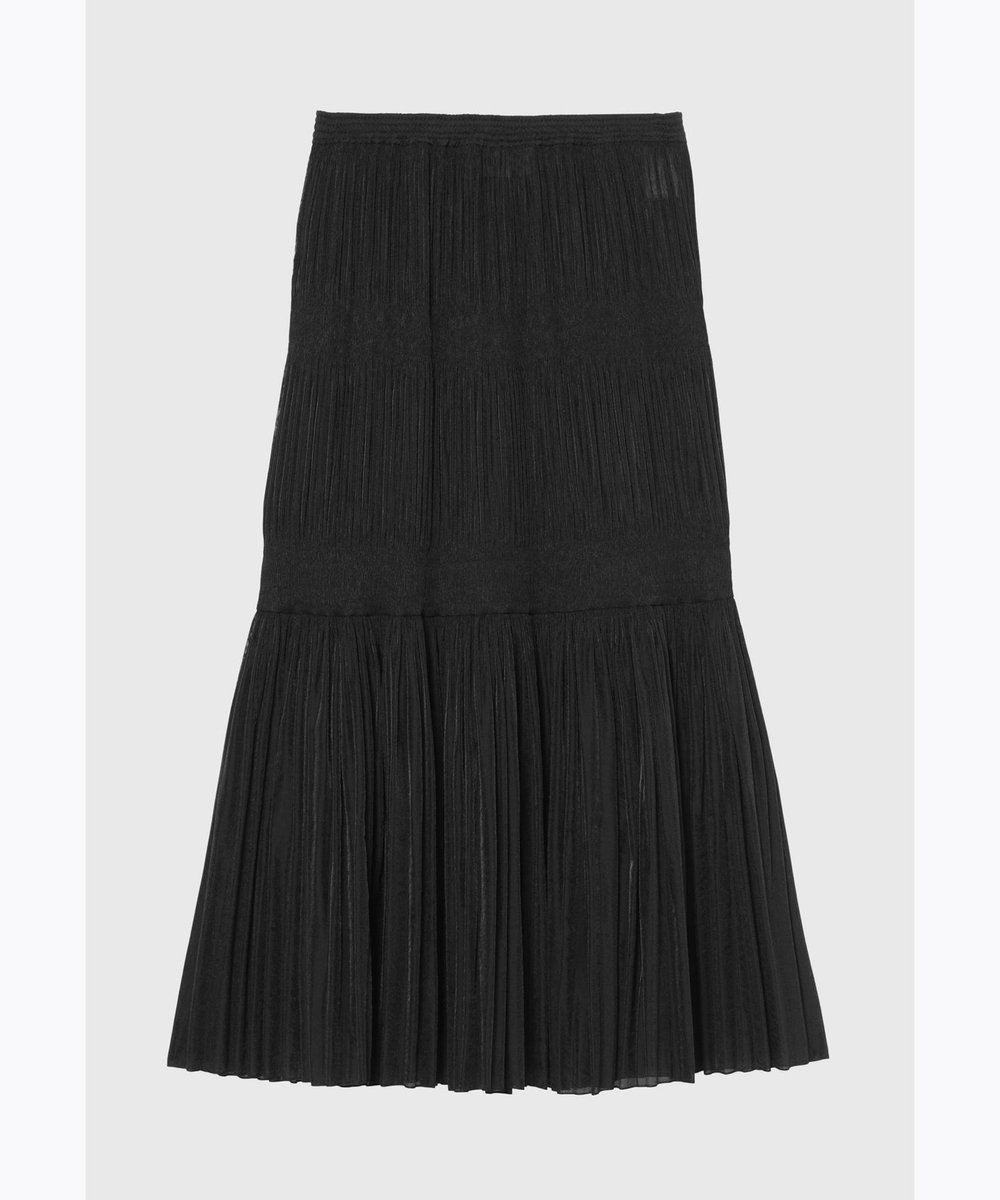DÉPAREILLÉ ORGANDY TIERED PLEATS SKIRT / オーガンジーティアードプリーツスカート ブラック