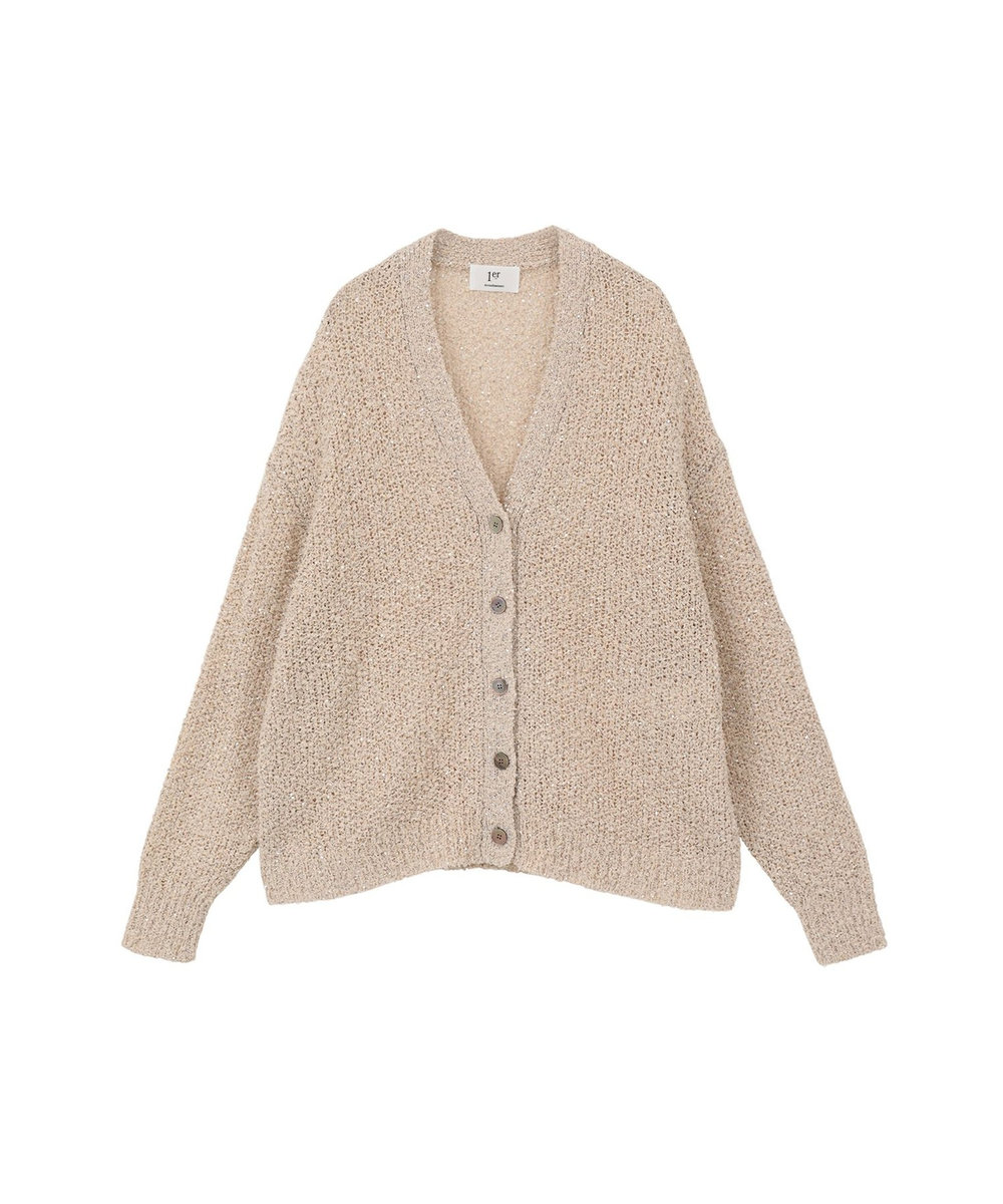 1er Arrondissement ファンシーヤーンカーディガン ベージュ