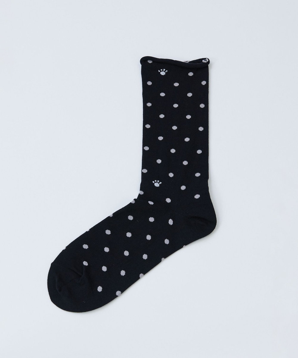 LOISIR ドット柄ソックス ブラック