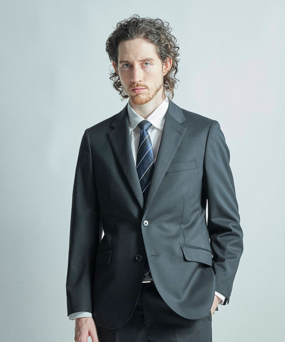 MEN'S BIGI シャドーペイズリーストライプ×ピンドット柄シルクネクタイ ネイビー