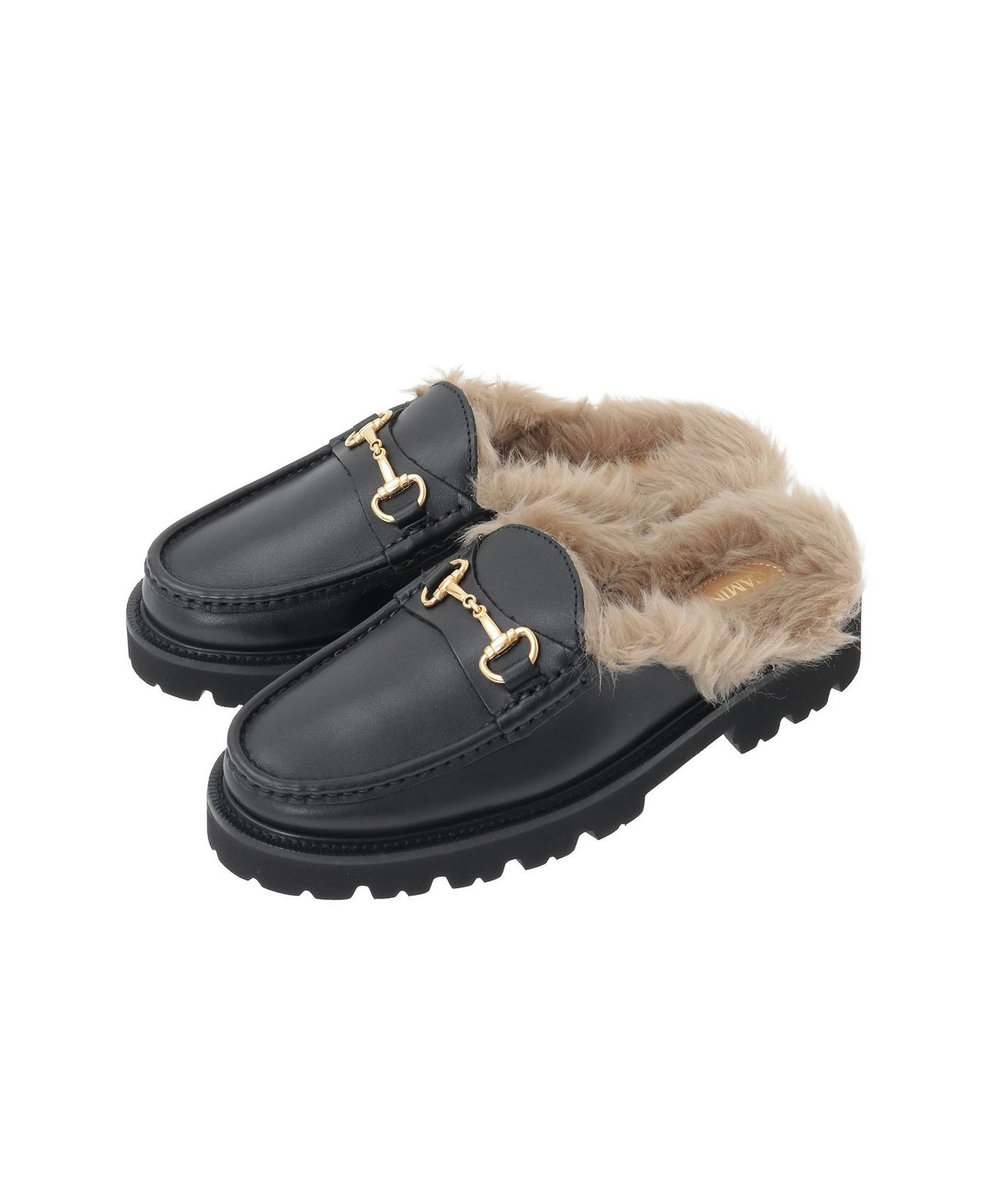 1er Arrondissement ＜CAMINANDO/カミナンド＞SHEARING-LINED ビットファーローファー ブラック