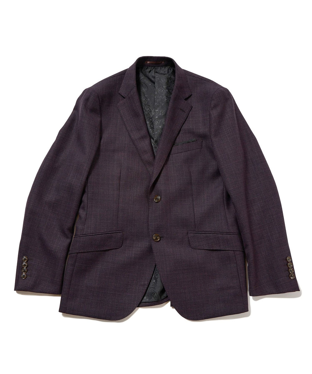 MEN'S BIGI 【ACTIVE TAILOR】ミックスヤーン/ホップサックジャケット＜セットアップ・スリーピース対応＞ ボルドー