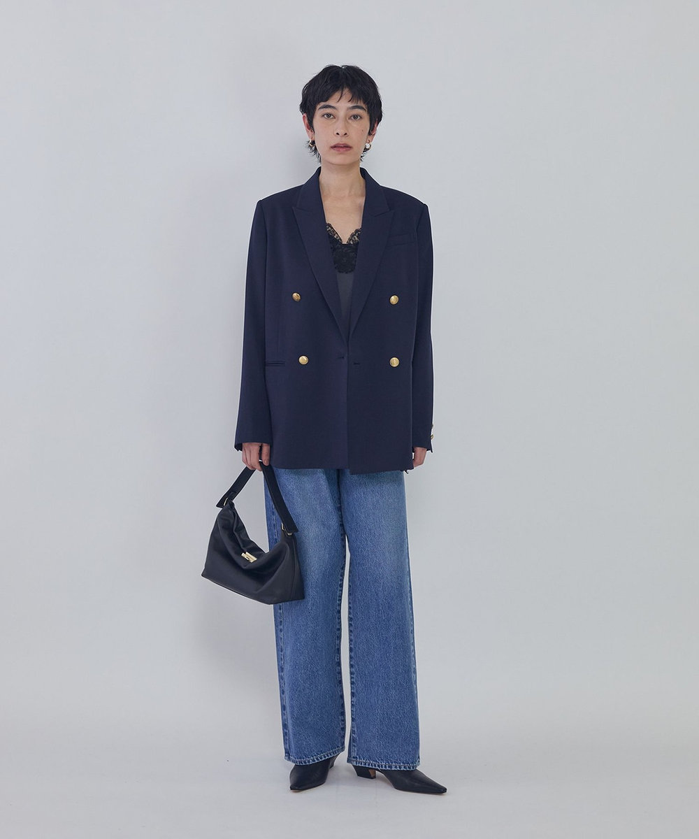 1er Arrondissement ウールギャバジンジャケット ネイビー
