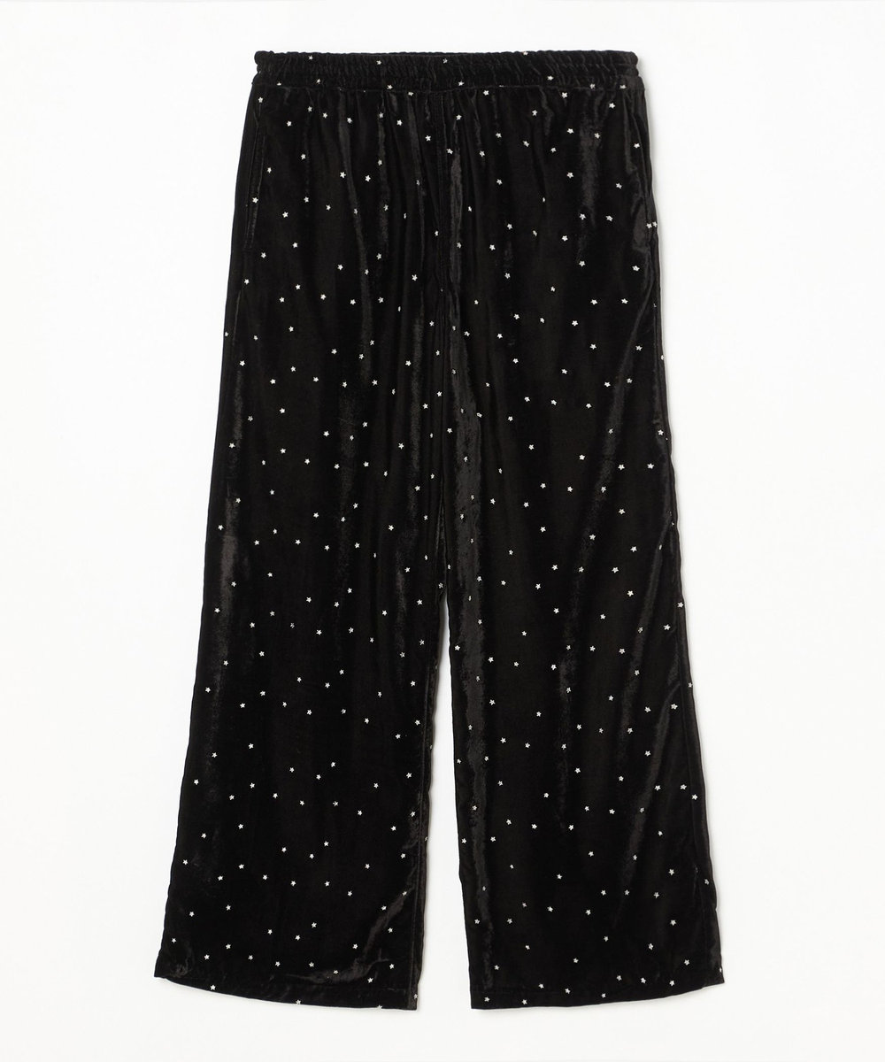 1er Arrondissement ＜COUTURE D'ADAM/クチュール ド アダム＞"Stardust Glitter Velvet"イージーパンツ ブラック