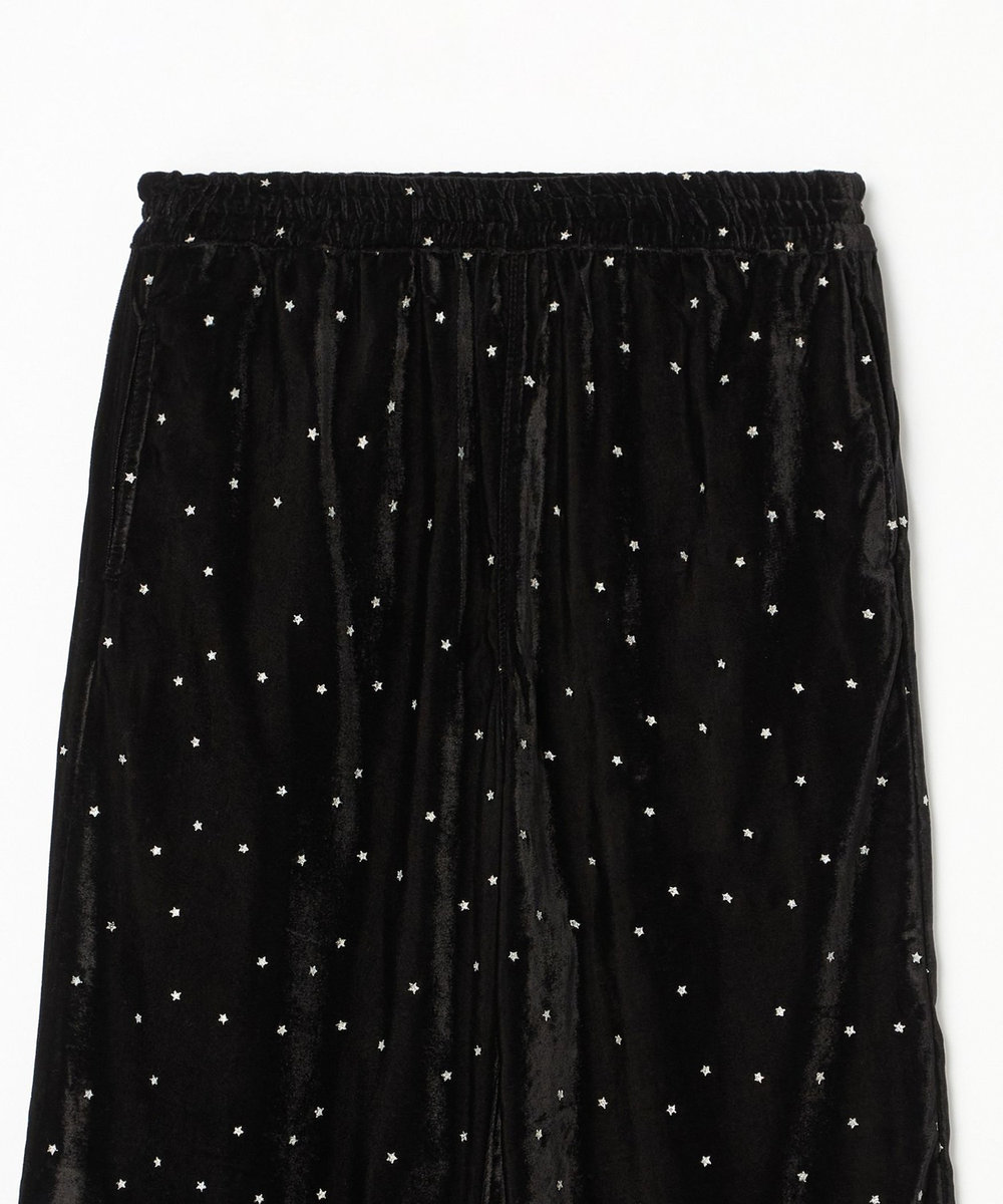 1er Arrondissement ＜COUTURE D'ADAM/クチュール ド アダム＞"Stardust Glitter Velvet"イージーパンツ ブラック