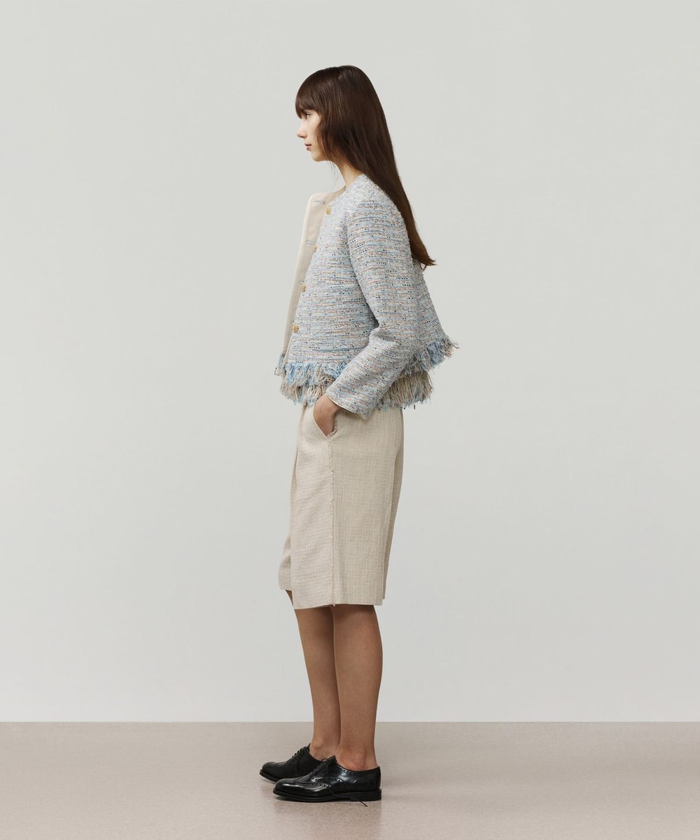 DÉPAREILLÉ SLUB TWEED HALF PANTS / スラブツィードハーフパンツ ベージュ