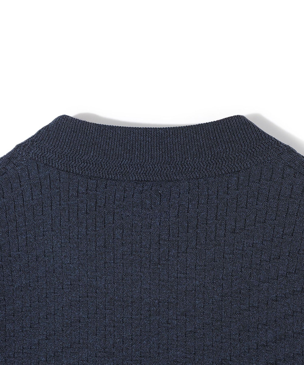 MEN'S BIGI 【COLE HAAN/コール ハーン】別注ブリスタージャガードハイゲージニットTEE＜マシンウォッシャブル＞ ネイビー