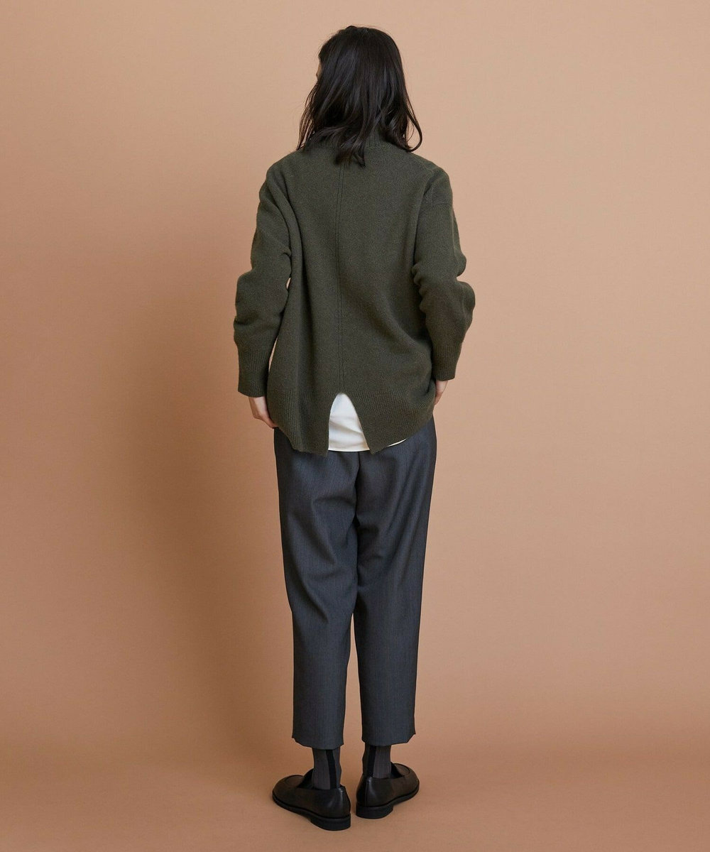 L'EQUIPE カシミヤ混ハイネックニットプルオーバー カーキ