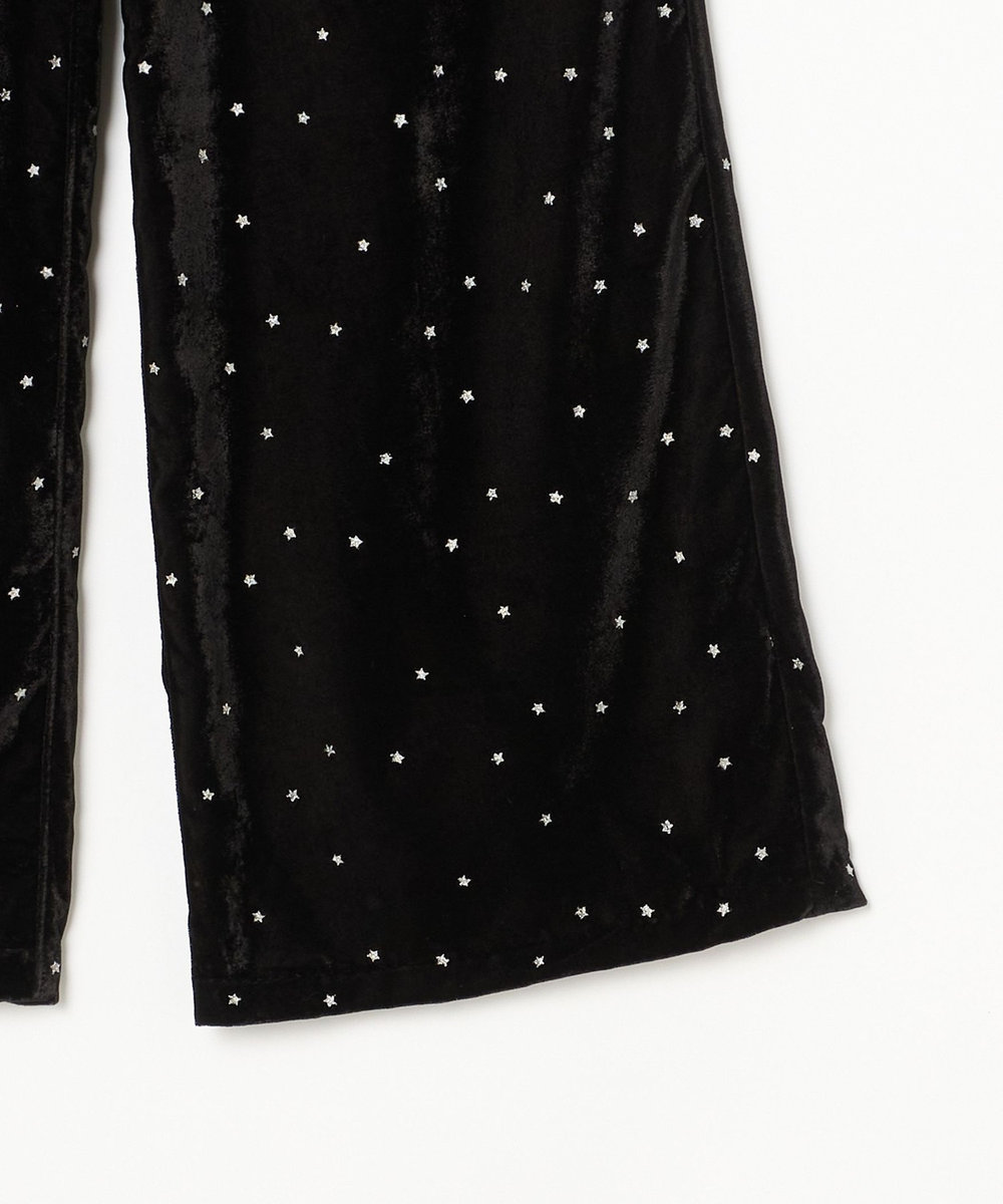 1er Arrondissement ＜COUTURE D'ADAM/クチュール ド アダム＞"Stardust Glitter Velvet"イージーパンツ ブラック