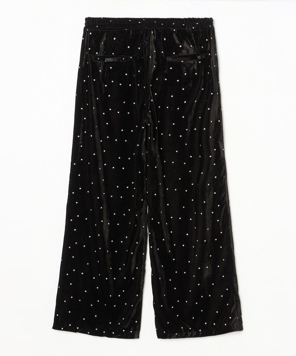 1er Arrondissement ＜COUTURE D'ADAM/クチュール ド アダム＞"Stardust Glitter Velvet"イージーパンツ ブラック