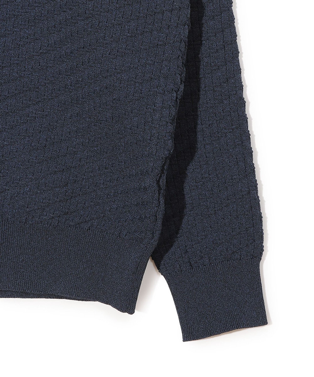 MEN'S BIGI 【COLE HAAN/コール ハーン】別注ブリスタージャガードハイゲージニットTEE＜マシンウォッシャブル＞ ネイビー