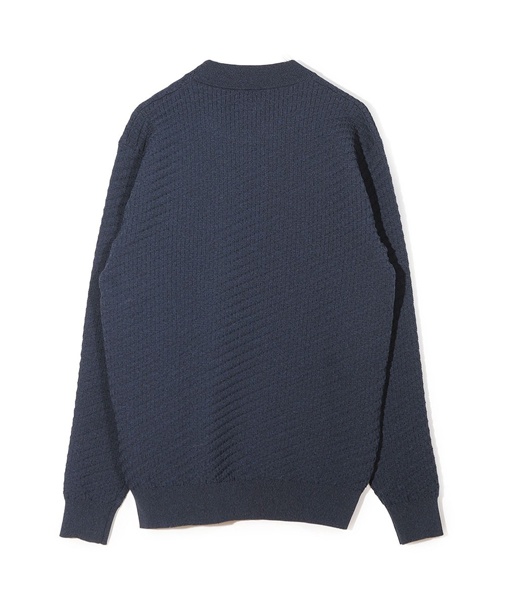 MEN'S BIGI 【COLE HAAN/コール ハーン】別注ブリスタージャガードハイゲージニットTEE＜マシンウォッシャブル＞ ネイビー