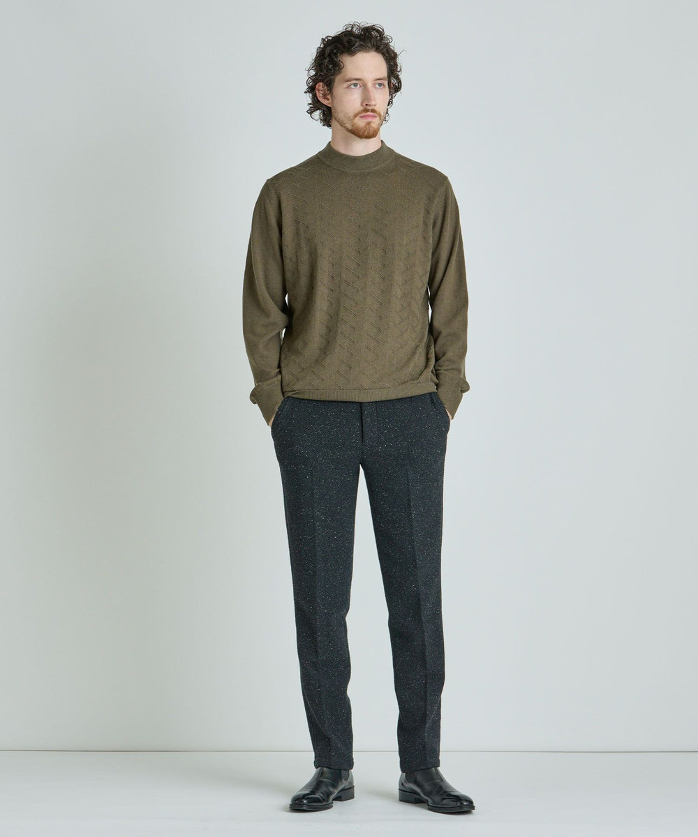 MEN'S BIGI 【ACTIVE TAILOR/アクティブテイラー】12Gジャカードモックネックニット カーキ