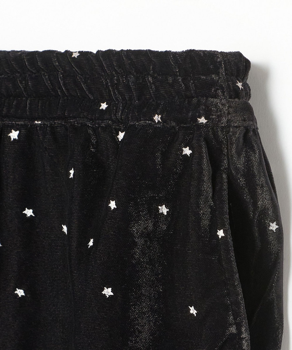 1er Arrondissement ＜COUTURE D'ADAM/クチュール ド アダム＞"Stardust Glitter Velvet"イージーパンツ ブラック