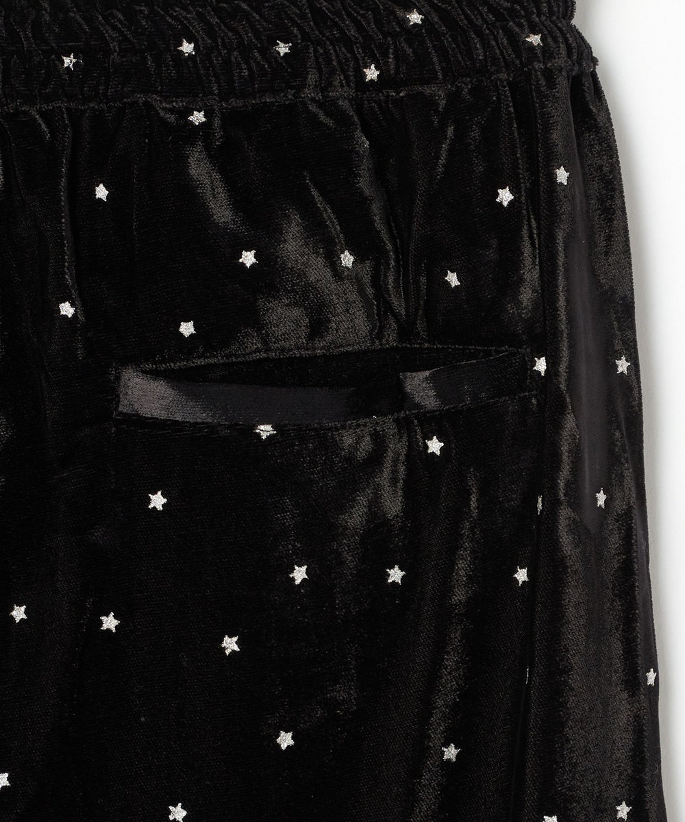 1er Arrondissement ＜COUTURE D'ADAM/クチュール ド アダム＞"Stardust Glitter Velvet"イージーパンツ ブラック