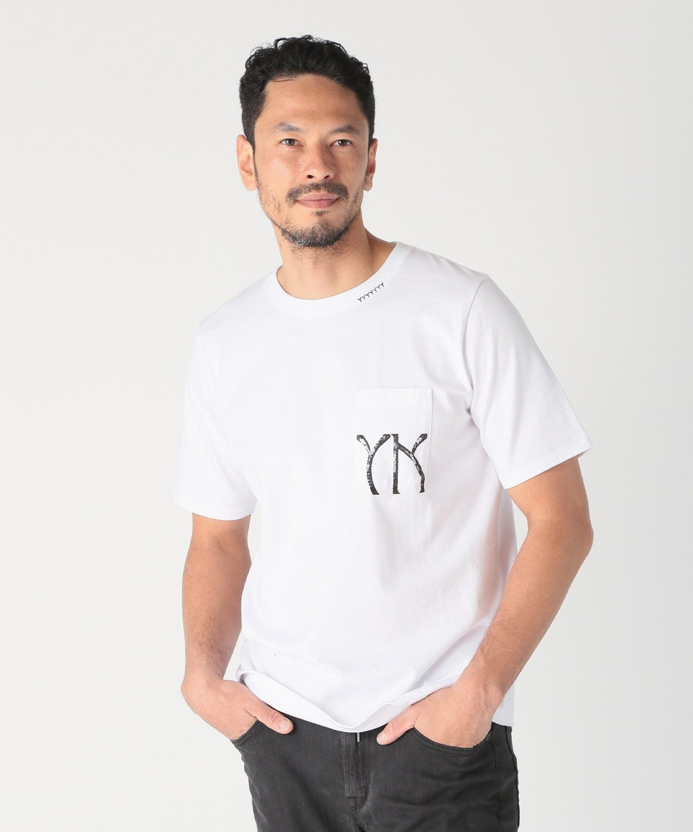 MEN'S BIGI 【YANUK/ヤヌーク】別注 プリント＆刺繍TEE ホワイト