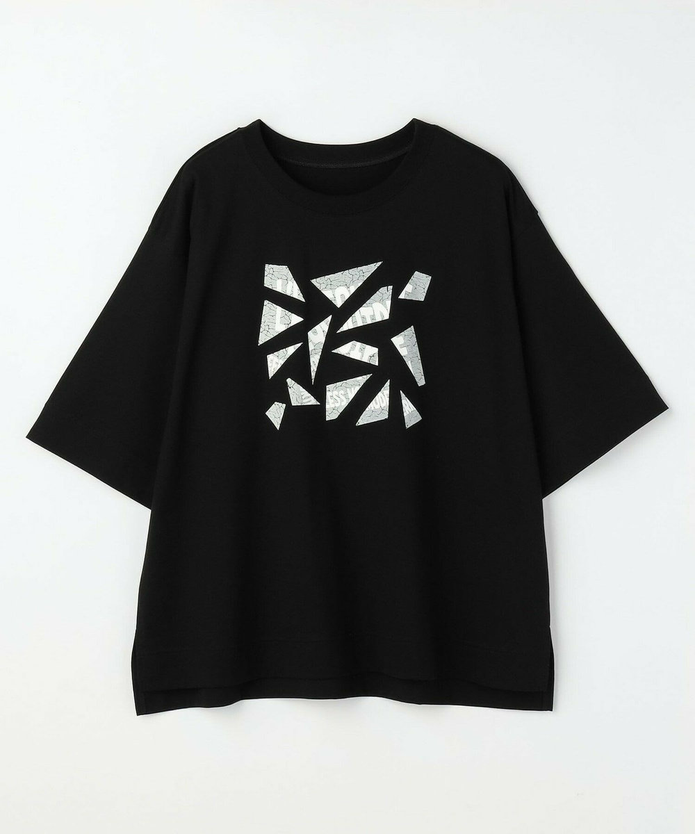 L'EQUIPE Lサイズ（大きいサイズ） 【大きいサイズ】ブロークンロゴTシャツ ブラック