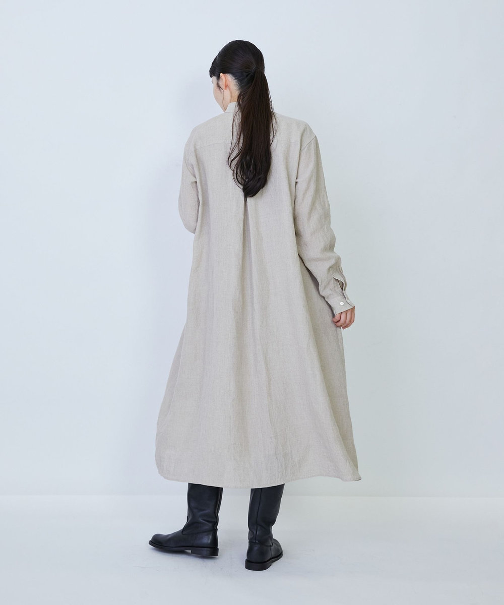 LOISIR グランジリネンシャツワンピース キナリ