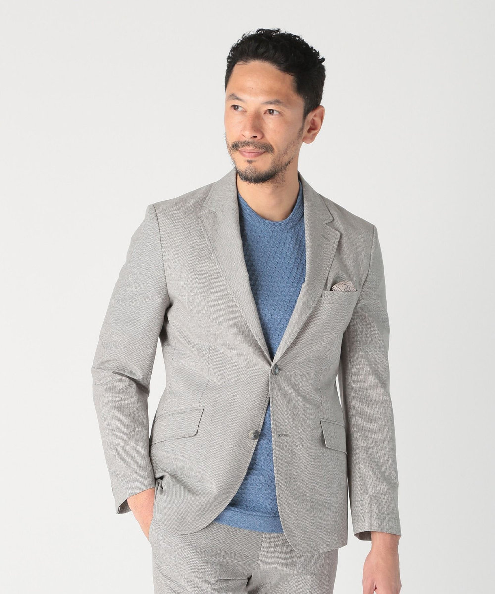 MEN'S BIGI COOL DOTS メランジプリントジャケット〈イージーケア/吸水速乾〉 グレー