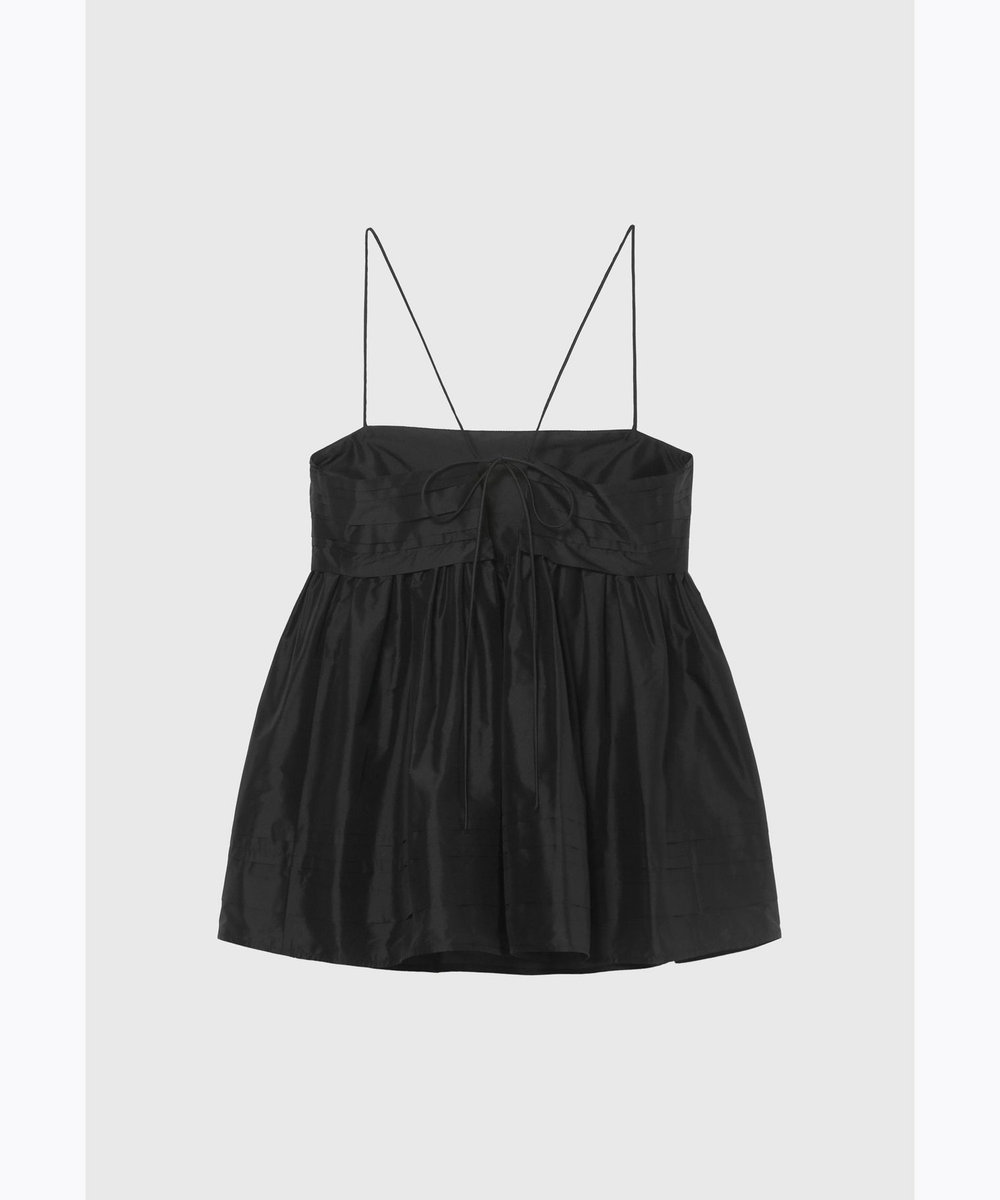 DÉPAREILLÉ TAFFETA TUCK CAMISOLE BLOUSE / タフタタックキャミソールブラウス ブラック