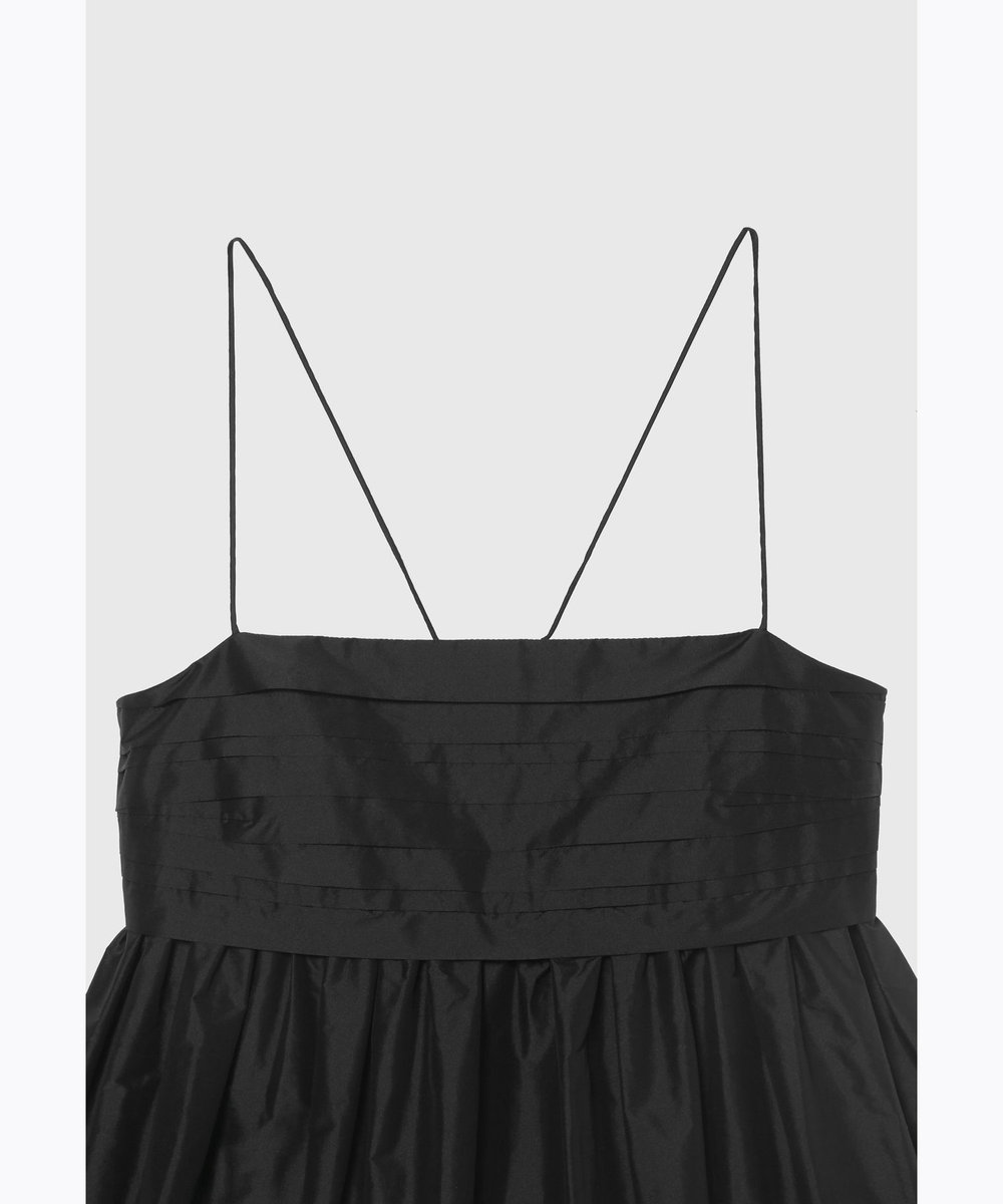 DÉPAREILLÉ TAFFETA TUCK CAMISOLE BLOUSE / タフタタックキャミソールブラウス ブラック