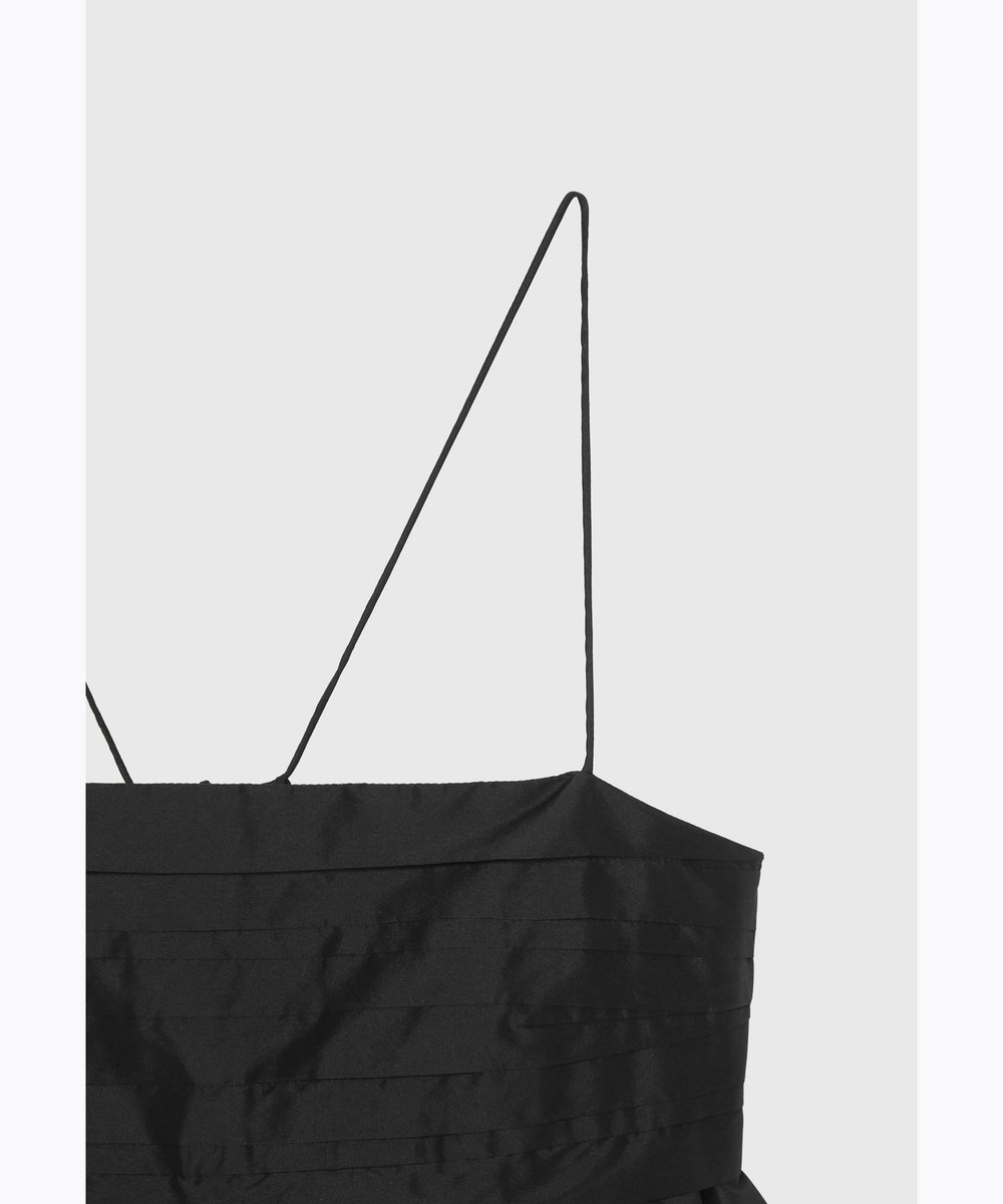 DÉPAREILLÉ TAFFETA TUCK CAMISOLE BLOUSE / タフタタックキャミソールブラウス ブラック