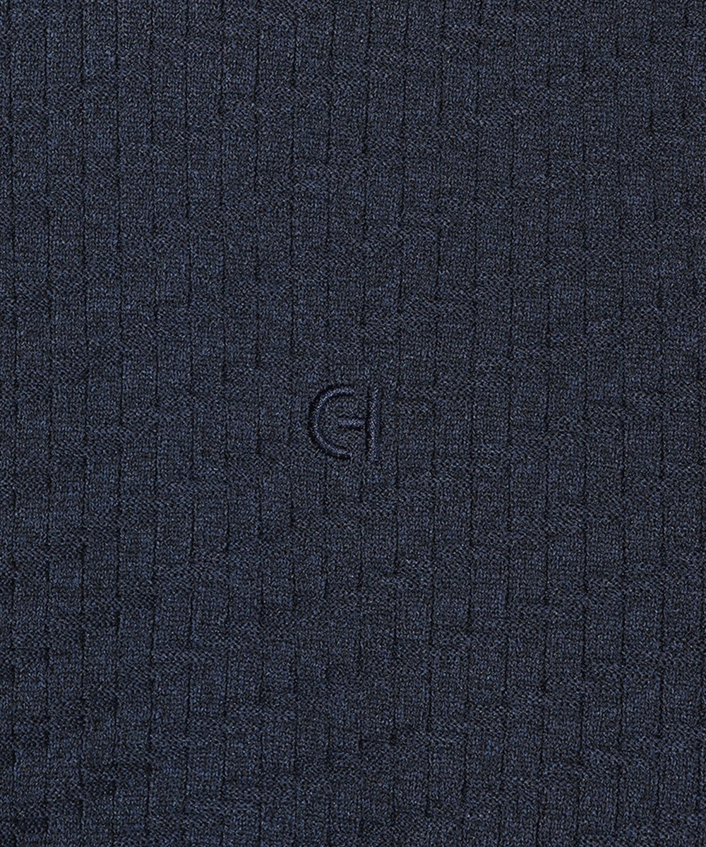 MEN'S BIGI 【COLE HAAN/コール ハーン】別注ブリスタージャガードハイゲージニットTEE＜マシンウォッシャブル＞ ネイビー