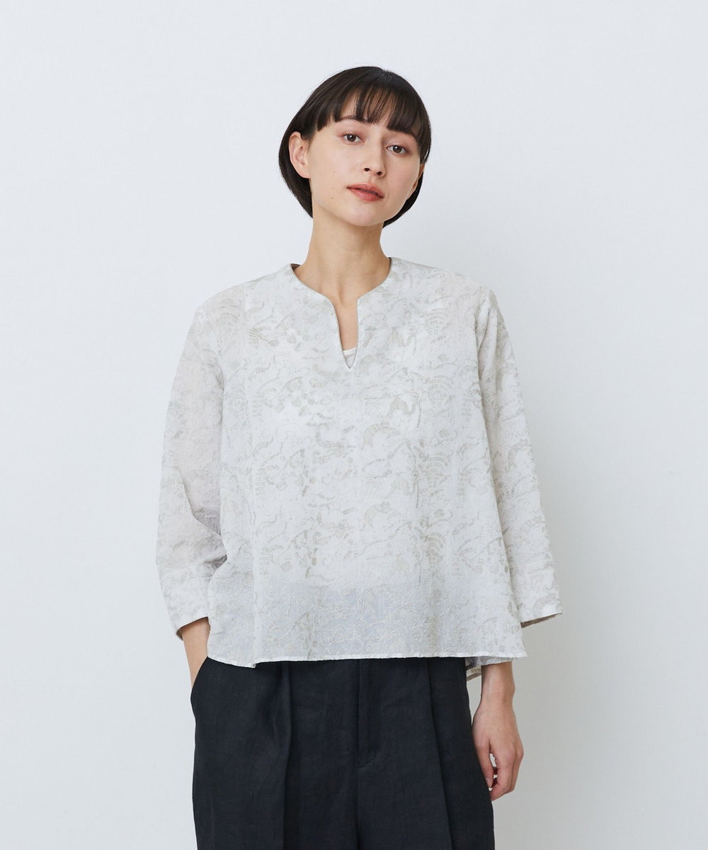 LOISIR 【アーティストコラボ】LOISIR×TORANEKOBONBON エンブロイダリーブラウス ベージュ系その他