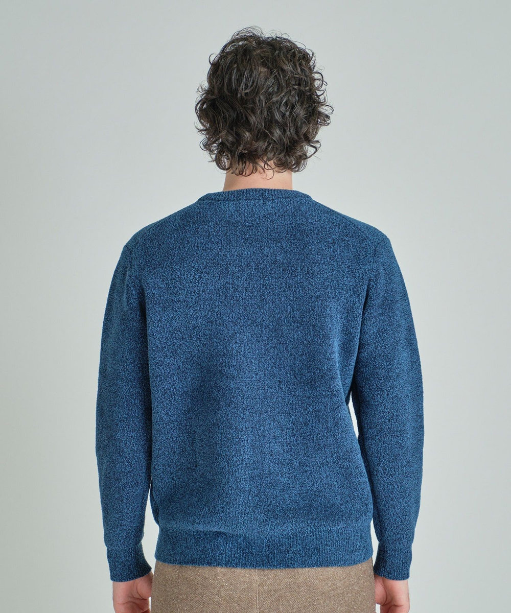 MEN'S BIGI メランジ調モールニット ネイビー