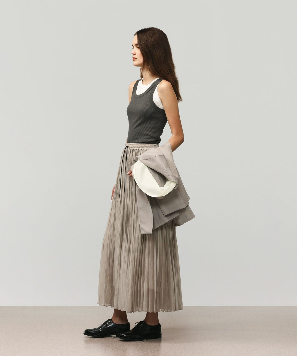 DÉPAREILLÉ ORGANIC COTTON RIB TANK TOP / オーガニックコットンリブタンクトップ チャコールグレー