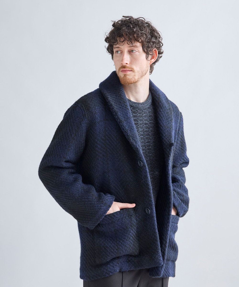 MEN'S BIGI 《John Braniganコラボ》ショールカラーニットジャケット ネイビー