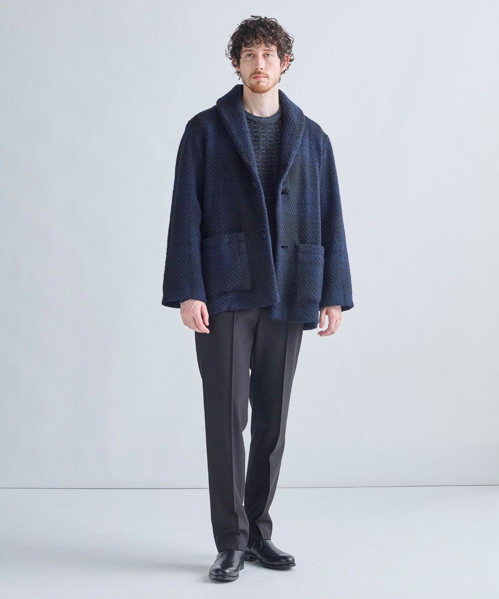 MEN'S BIGI 《John Braniganコラボ》ショールカラーニットジャケット ネイビー