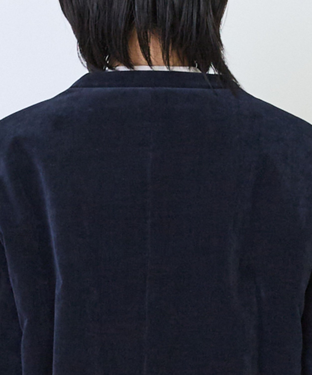 LOISIR シャンブレーベルベットパディングジャケット ネイビー