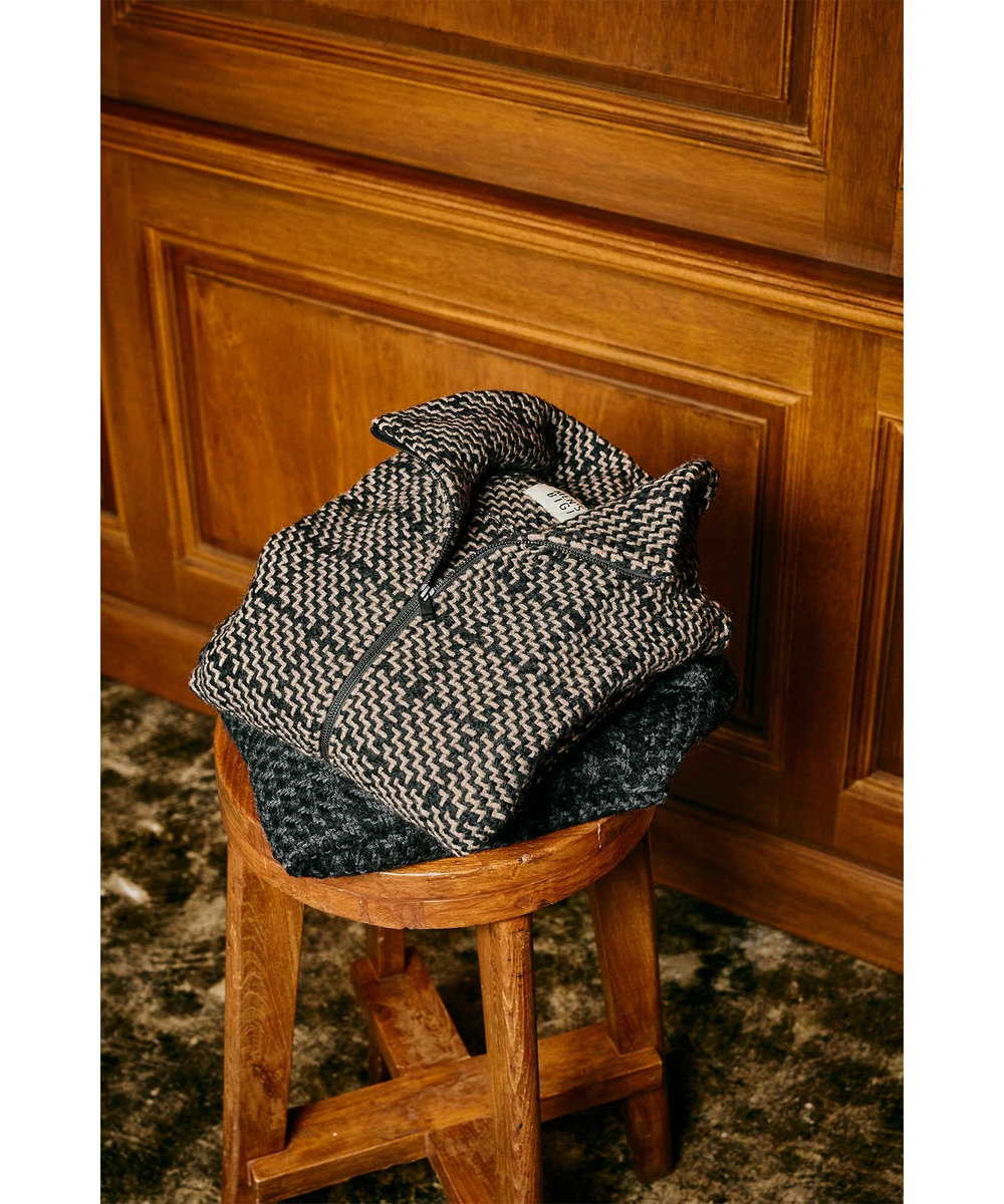 MEN'S BIGI 《別注》John Branigan スタンドカラーニットブルゾン ブラウン