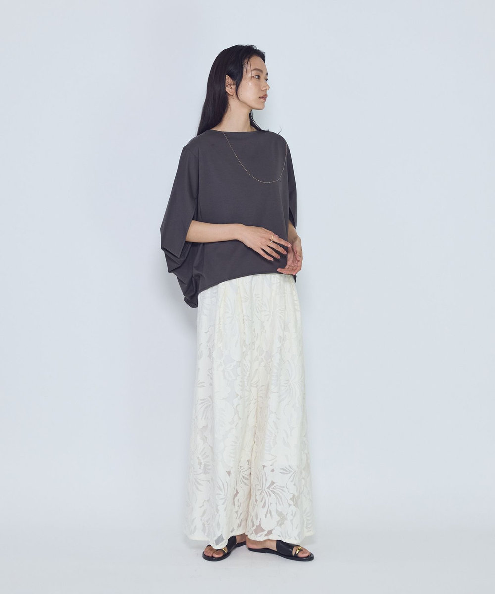 1er Arrondissement クリアー天竺フォルムTシャツ チャコールグレー