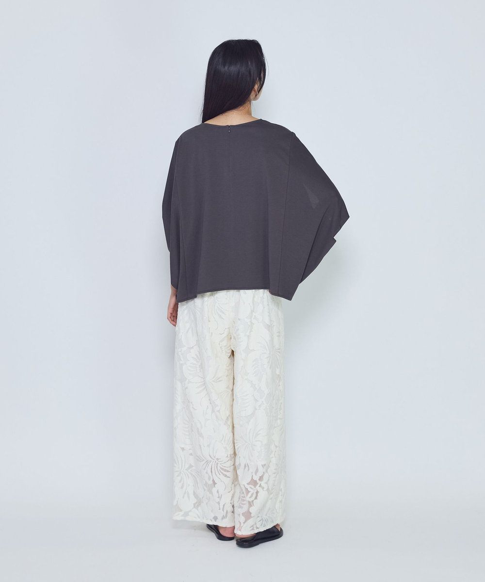 1er Arrondissement クリアー天竺フォルムTシャツ チャコールグレー