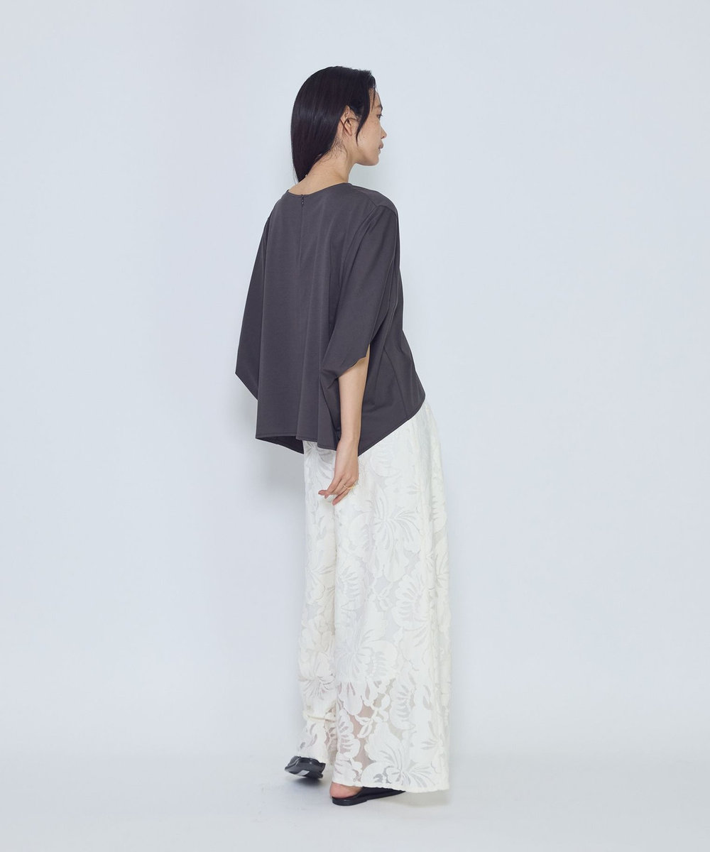 1er Arrondissement クリアー天竺フォルムTシャツ チャコールグレー